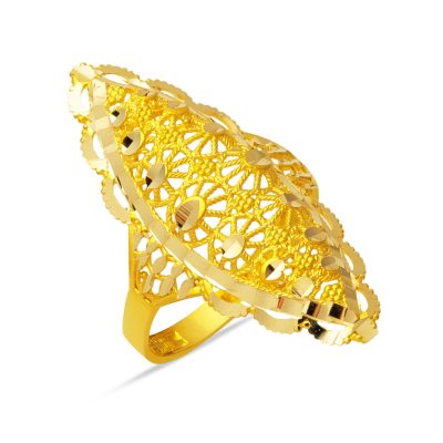 Hint İşi Kalemli 14 Karat Gold Ring