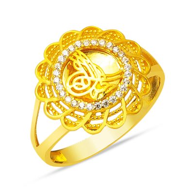 with Monogram 14K Gold Ring