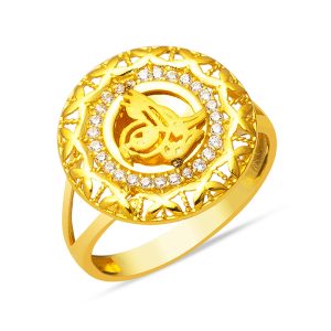 Yellow Gold Tughra 14 Karat Ring
