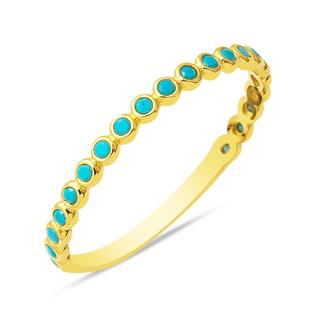 14 Karat Firuze Rowtaşlı Gold Ring