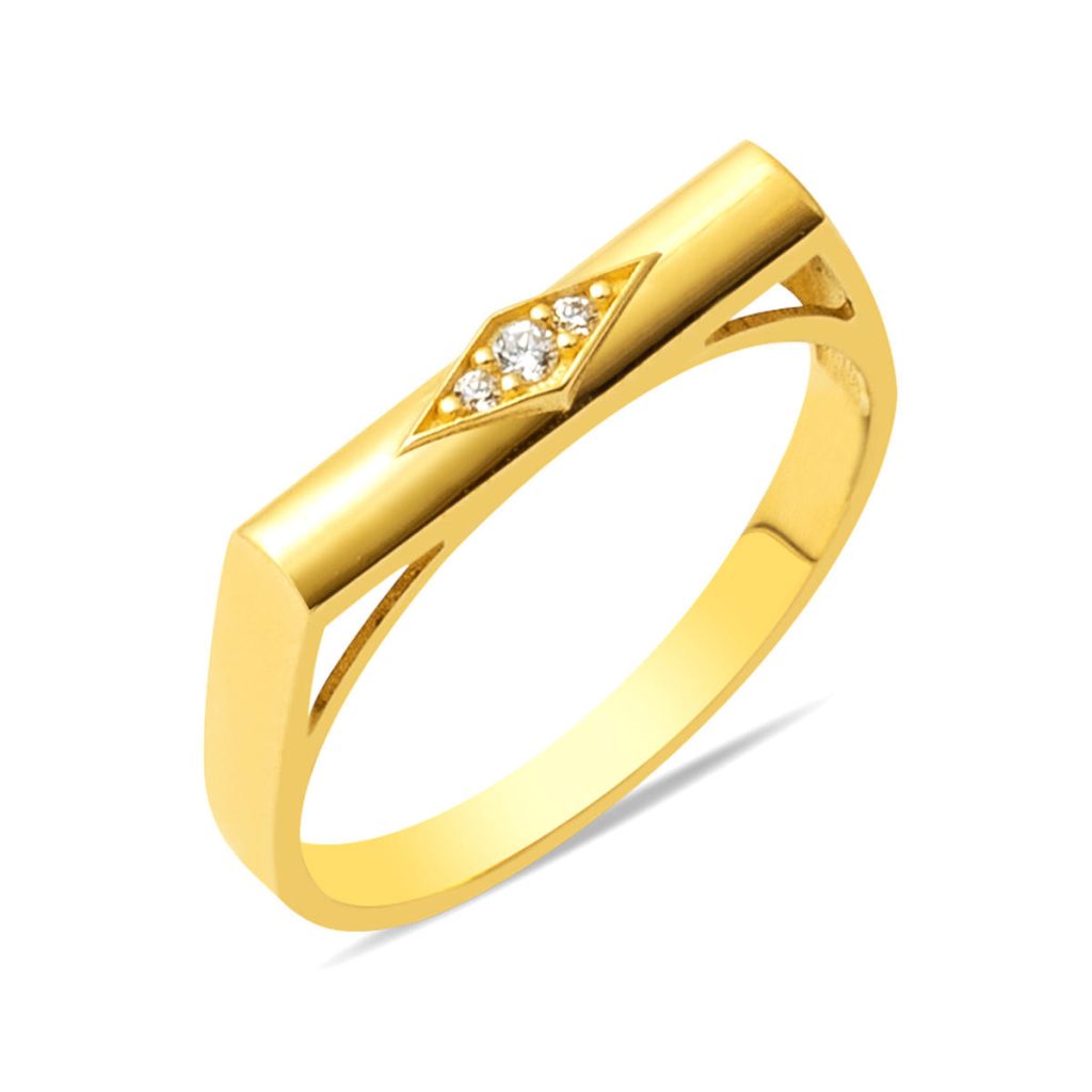 Jaune Or Tendance 14 Carats avec Pierres Bague