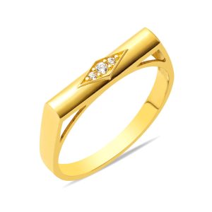 Jaune Or Tendance 14 Carats avec Pierres Bague