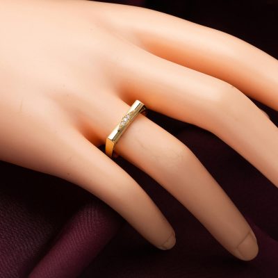 Sarı Altın Trend 14 Ayar Taşlı Yüzük - 14K - 1.96g - EZ Gold