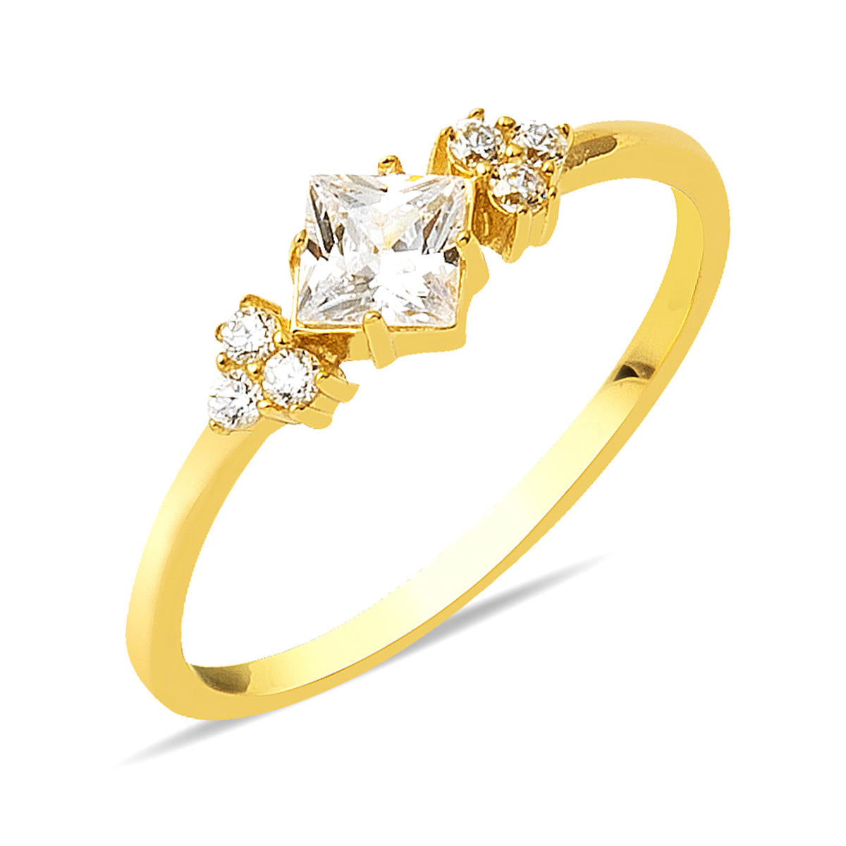 Minimalist Design with Stones 14 Karat Gold Ring