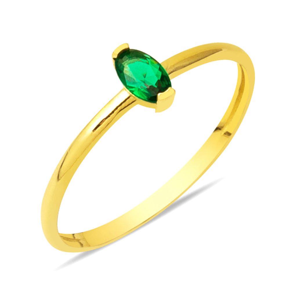 Green with Stones Sade 14 Karat Gold Ring