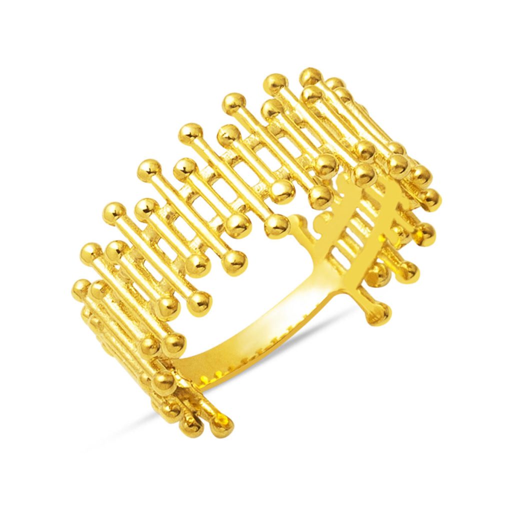 Marimba Designed 14 Karat Yellow Gold Ring