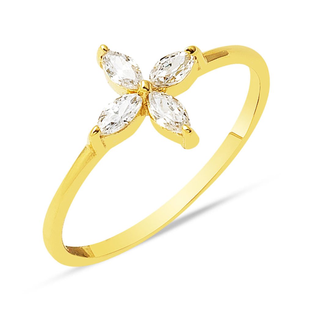 Lotus Çiçeği 14 Karat Gold Ring
