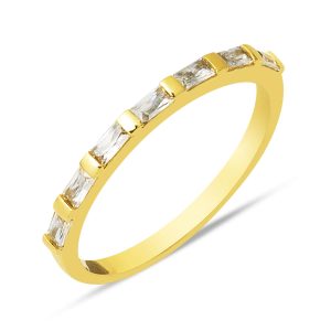 14 Karat Baguette Rowtaşlı Gold Ring