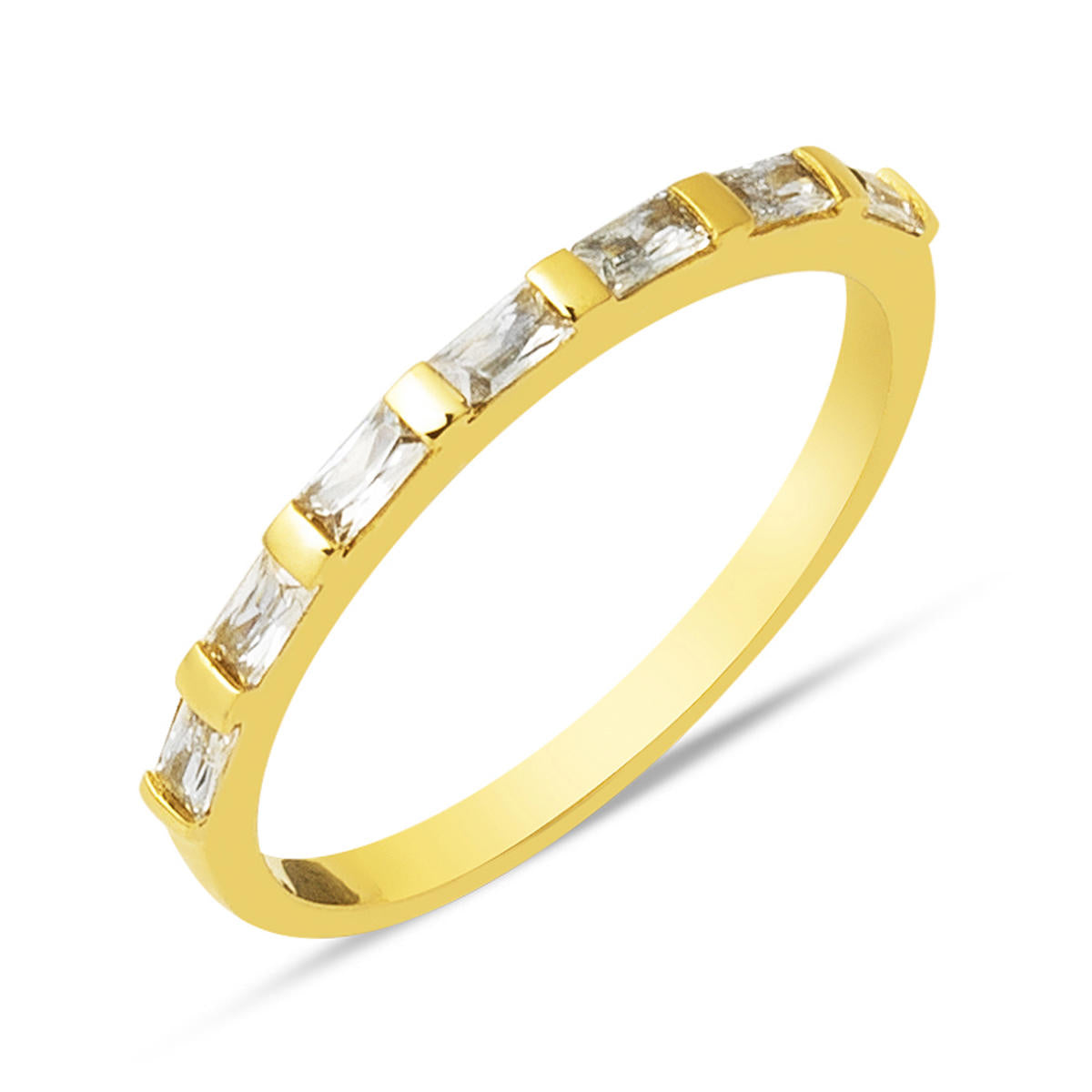 14 Karat Baguette Rowtaşlı Gold Ring
