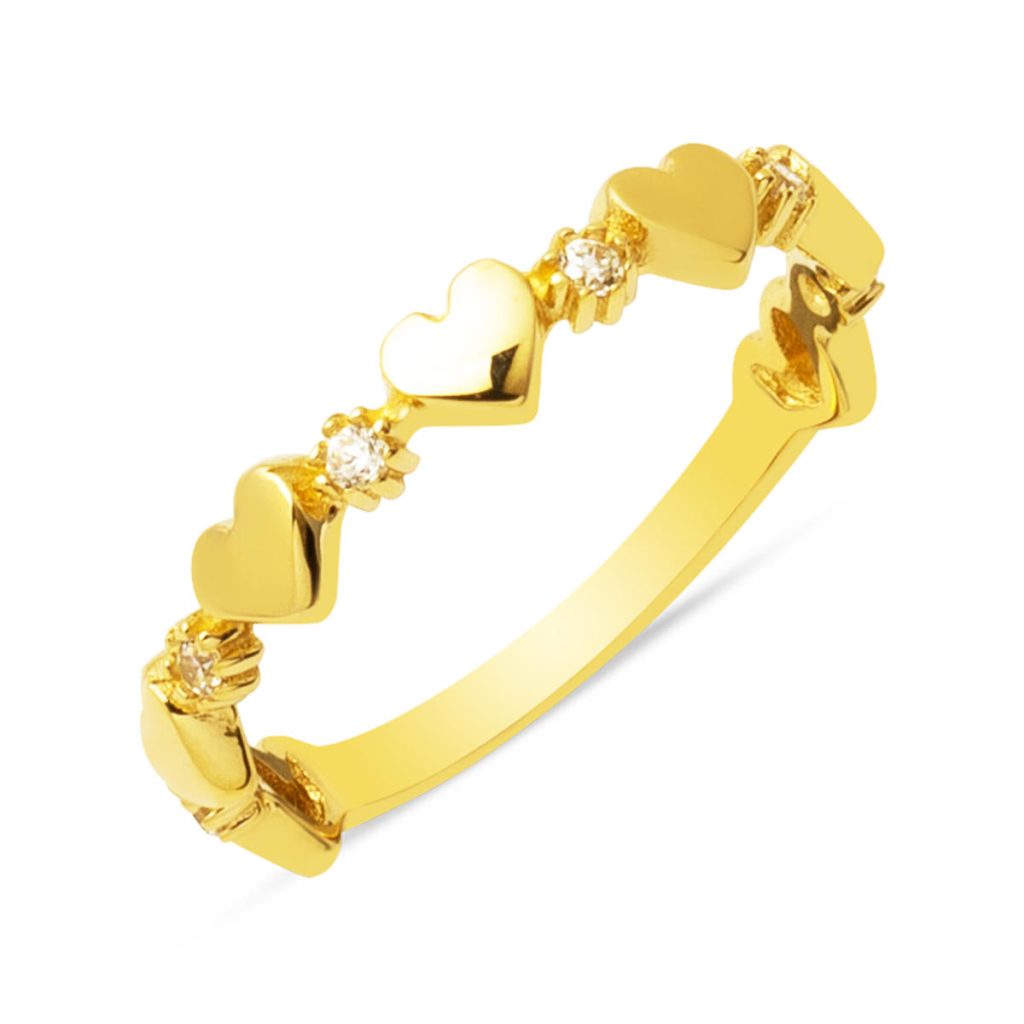 Minimaliste Coeur à Design 14 Carats Or Bague