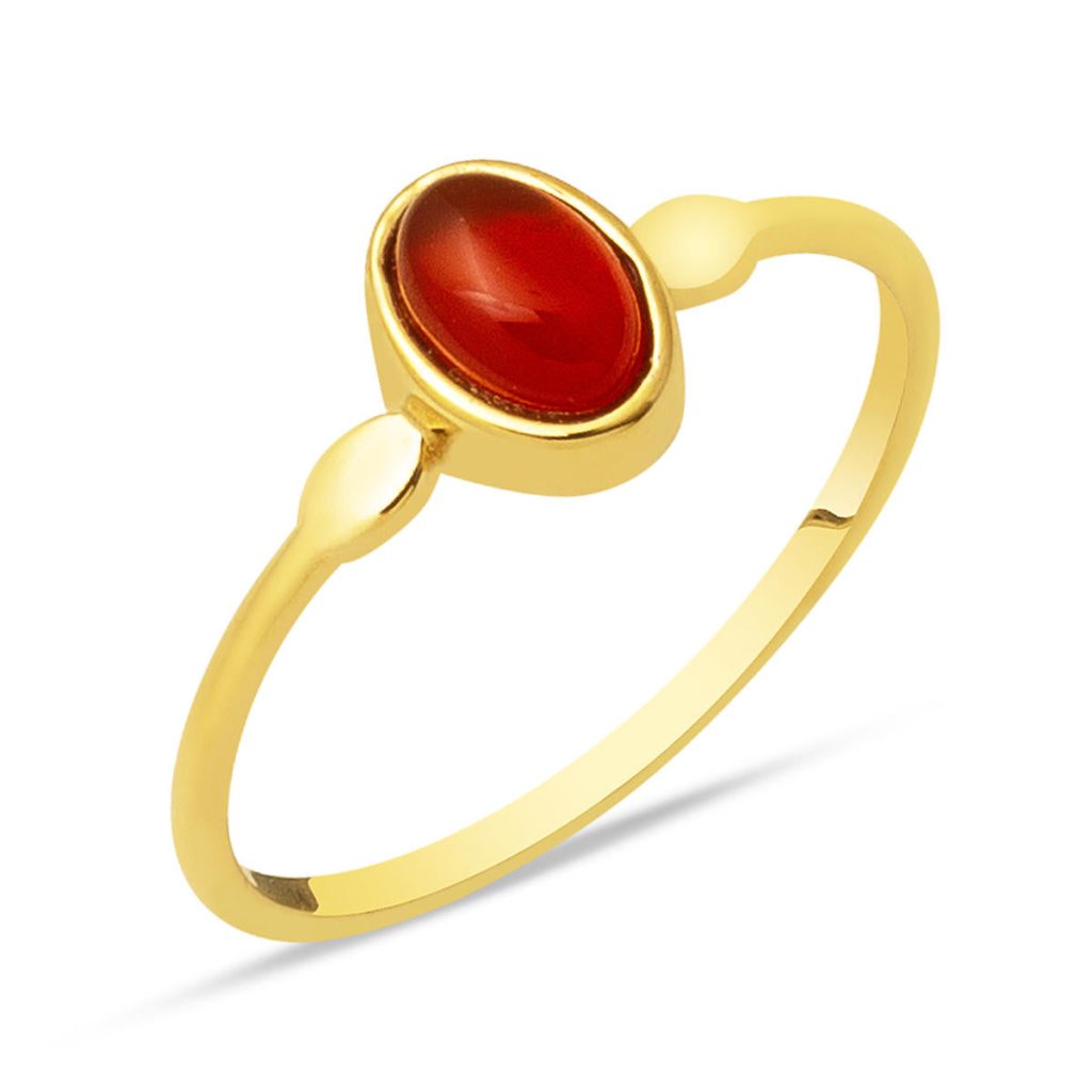 Akik with Stones Trendy 14 Karat Gold Ring