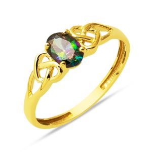 14 Karat Mistik Topaz with Stones Gold Ring
