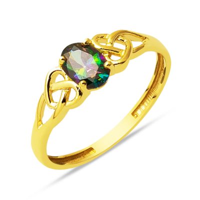 14K Mistik Topaz with Stones Gold Ring