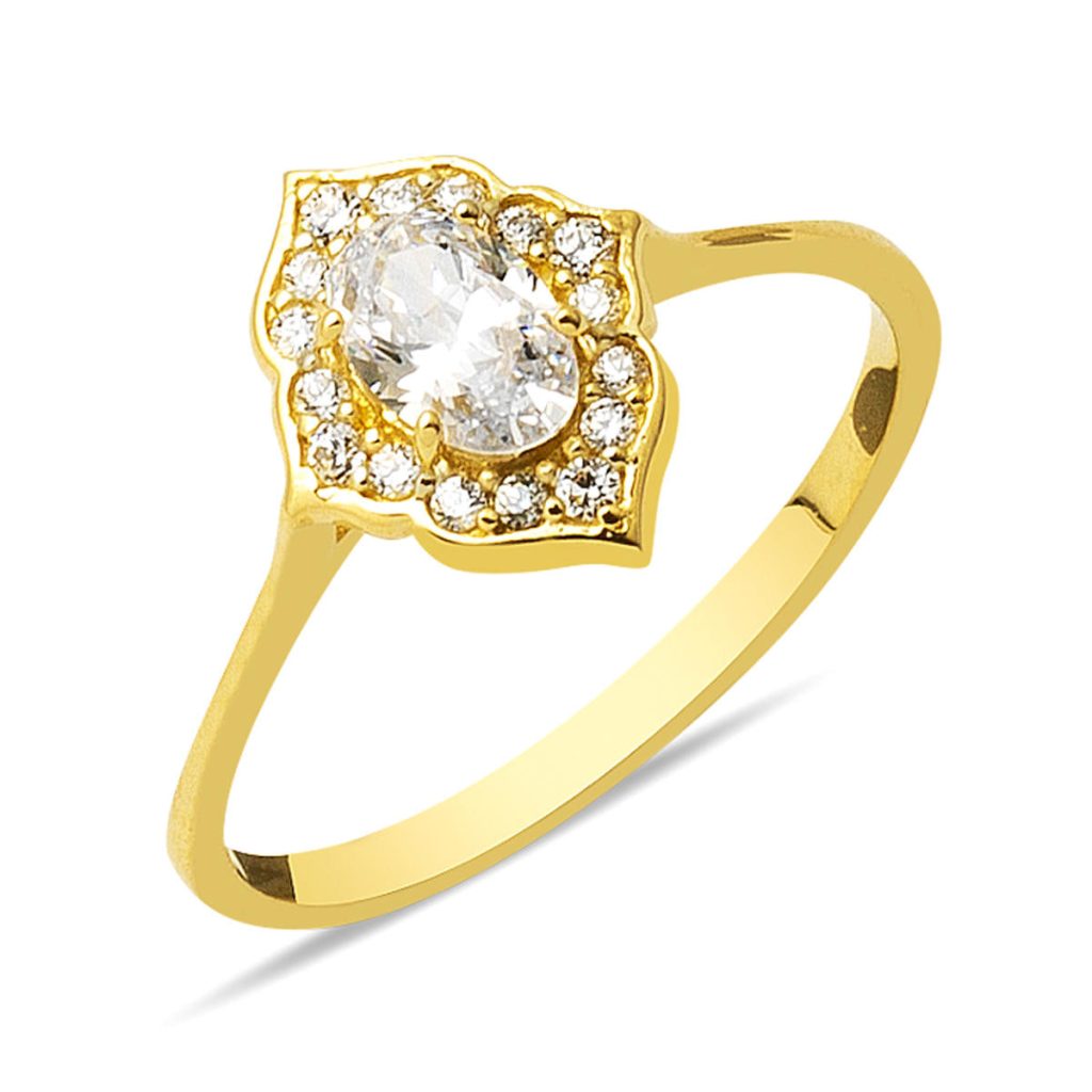Minimalist Drop Designed 14 Gold Ring