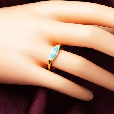 Özel Yıldız Tasarım Altın 14 Ayar Yüzük - 14K - 2.12g - EZ Gold