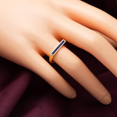 Lacivert Mineli 14 Ayar Altın Yüzük - 14K - 1.84g - EZ Gold
