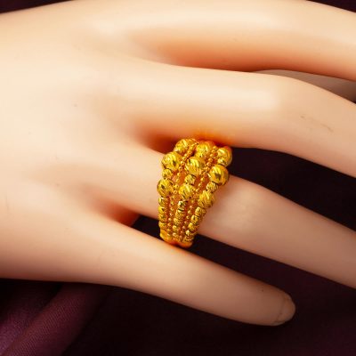 22 Carats Dorique à Boules Kaburga Or Bague - 22K - 6.4g - EZ Gold