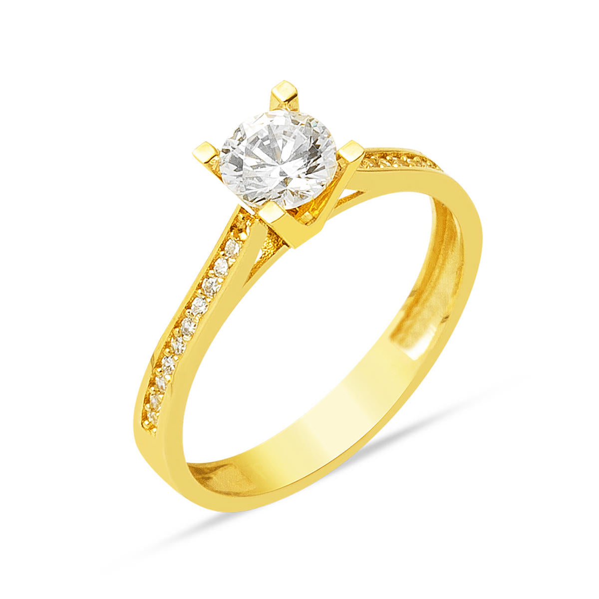 14 Carats Or Solitaire Bague