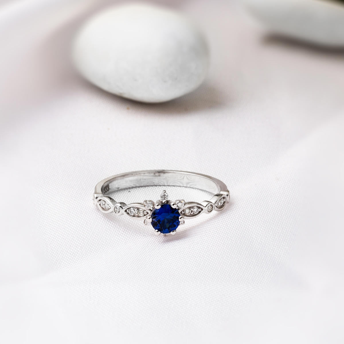 0,40 Ct. Safir Pırlantalı Yüzük - Görsel 3