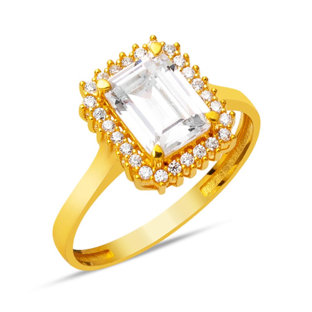 22 Carats Jaune Or Baguette Bague