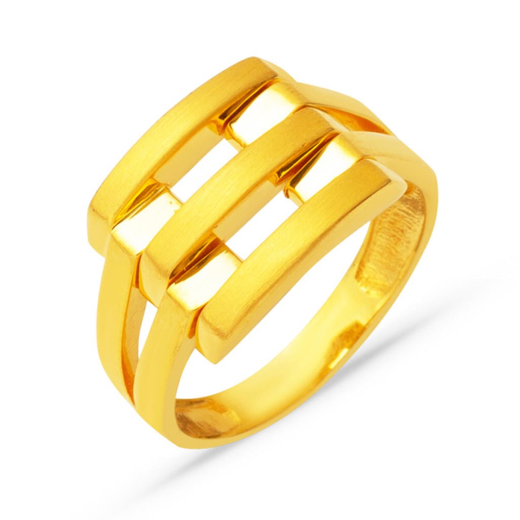 22 Carats Or Kaburga Bague