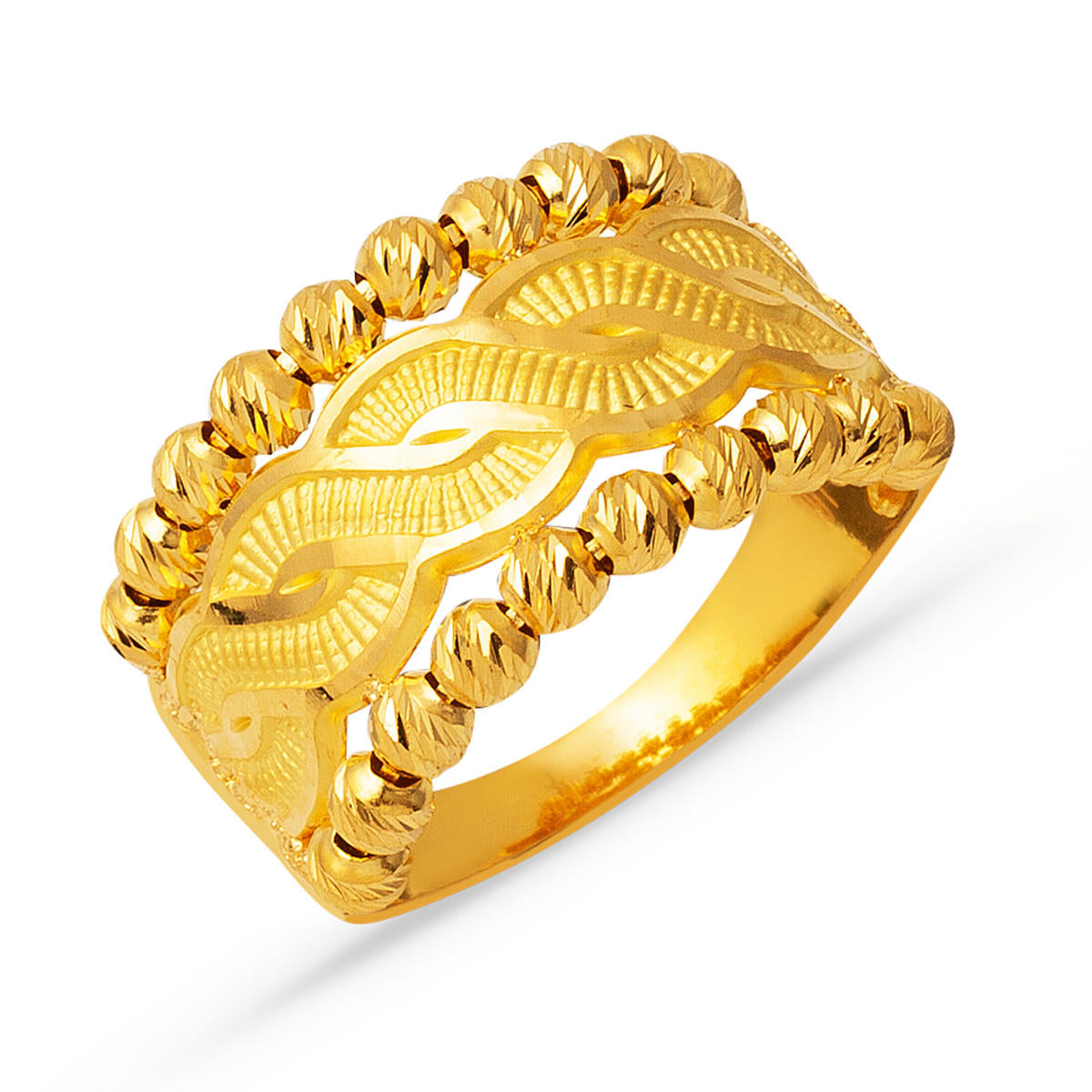 22 Karat Gold Braided Motifli Ring