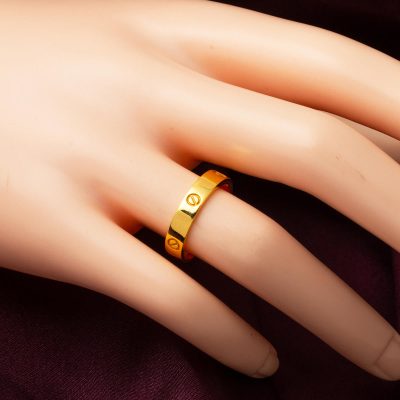 22 Ayar Altın Vidalı Yüzük - 22K - 3.37g - EZ Gold