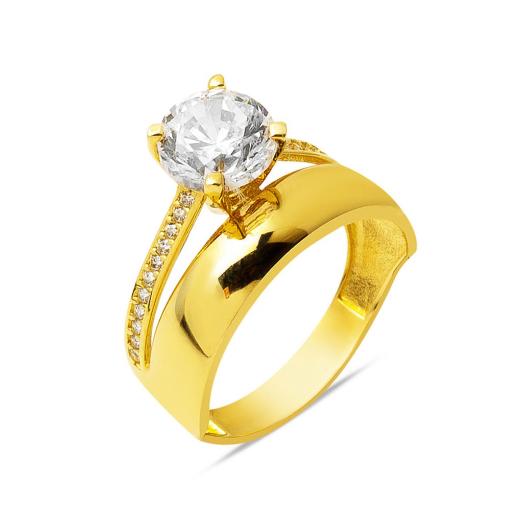 14 Karat Gold Wedding Ring Solitaire Ring