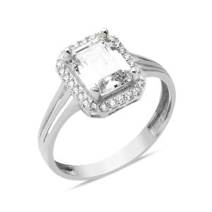 14 Karat White Gold Baguette Ring