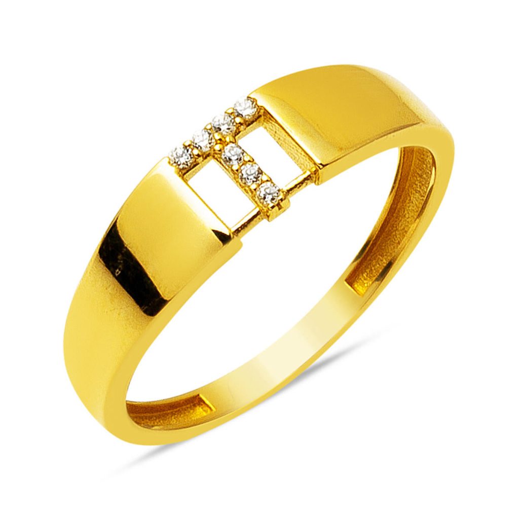 14 Carats Or T Lettrei Bague