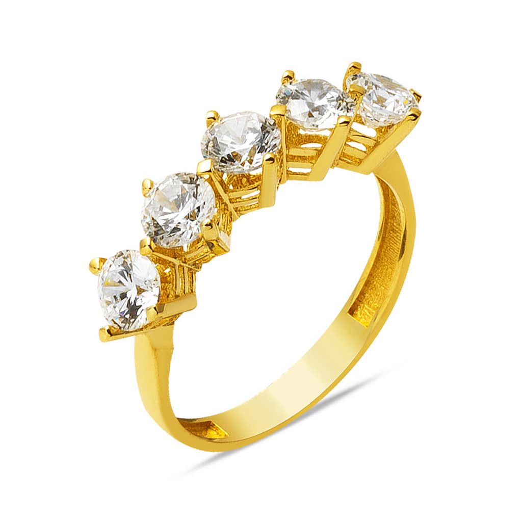 14 Carats Or 5 Pierre Bague