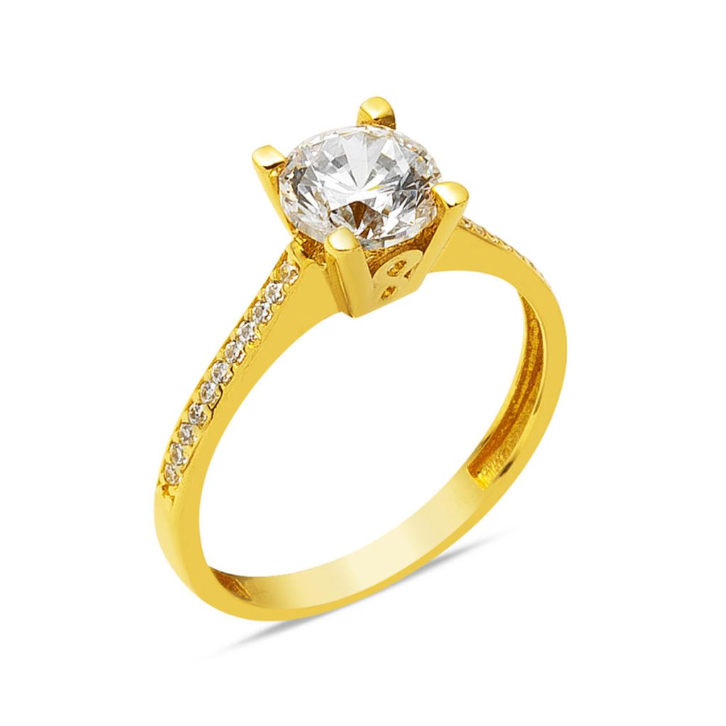14 Karat Gold Solitaire Ring
