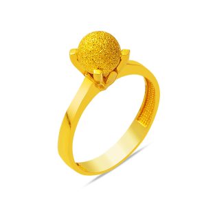 22 Karat Solitaire Tarzı Top Gold Ring