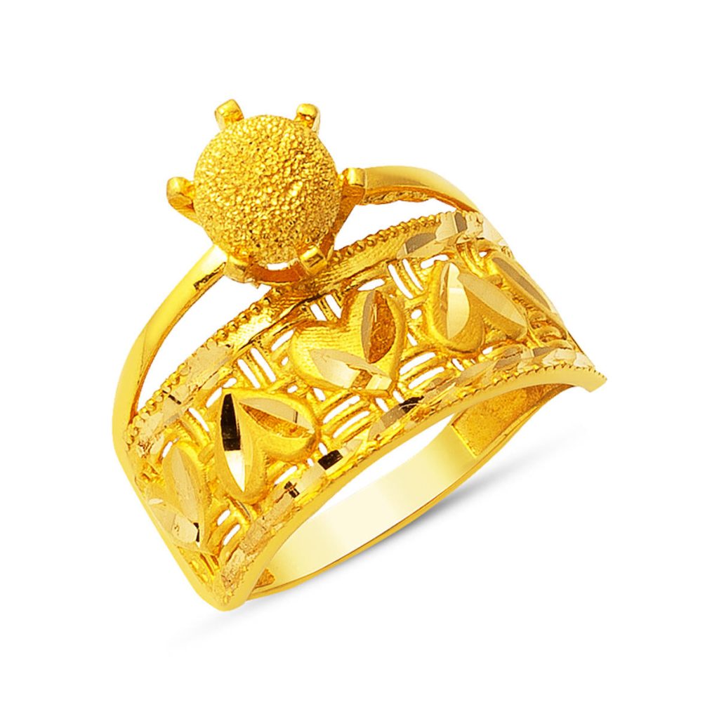 with Heart Top Gold 22 Karat Gold Ring