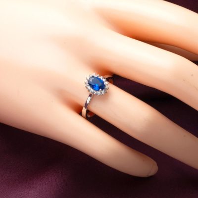 Blue with Stones 14K Gold Ring - 14K - 2.24g - EZ Gold