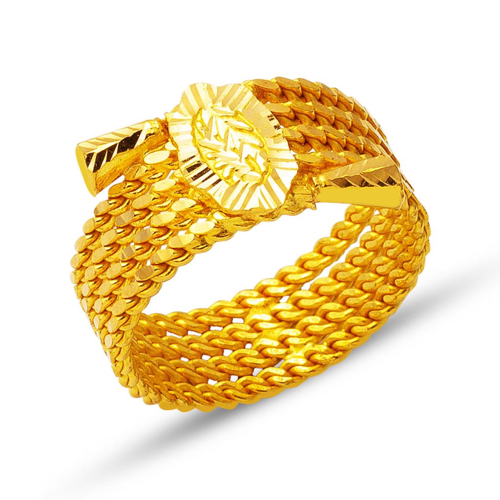 22 Carats Or Torsadée Bague