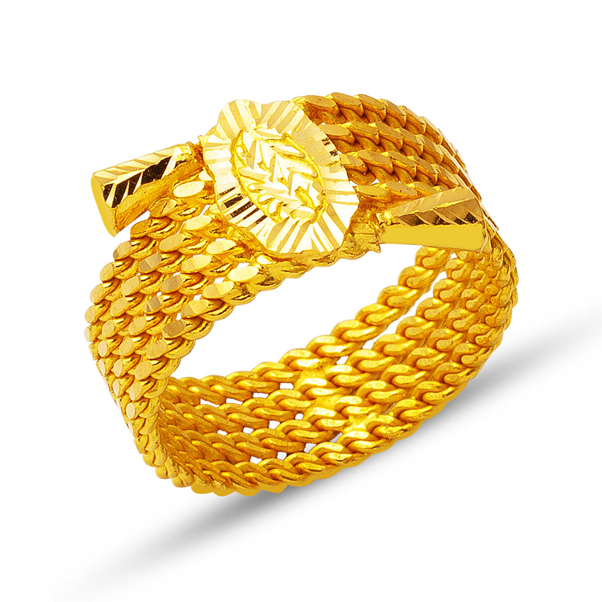 22 Carats Or Torsadée Bague