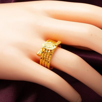 22 Carats Or Torsadée Bague - 22K - 7.6g - EZ Gold