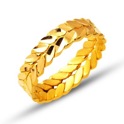 2 à Rangs Torsadé 22 Carats Or Bague