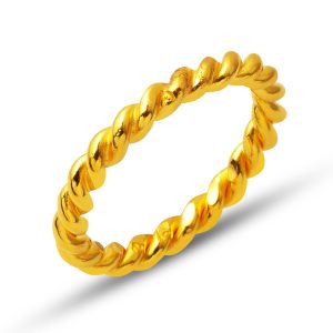 İkili Torsadé 22 Carats Or Bague