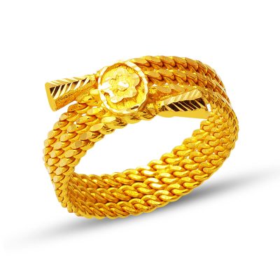 Trois pièces Torsadé 22 Carats Or Kaşlı Bague