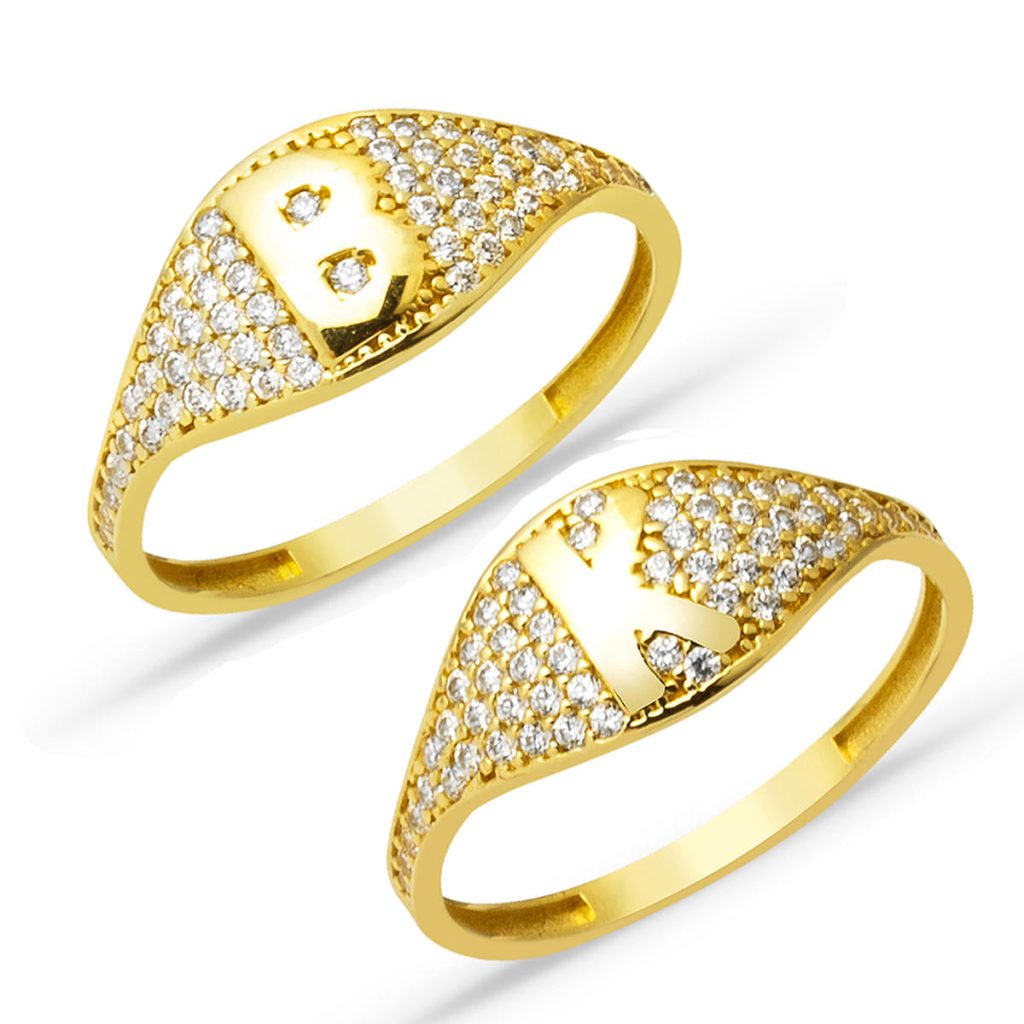 Letter Gold Ring (Tüm Letterler Bulunur)