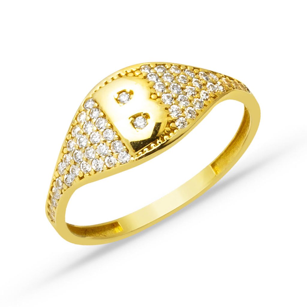 B Letteri 14 Karat Gold Ring
