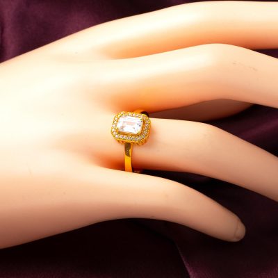 Baguette avec Pierres 22 Carats Or Bague - 22K - 3.62g - EZ Gold