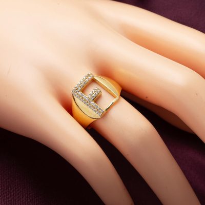 F Harfi 14 Ayar Altın Yüzük - 14K - 3.55g - EZ Gold
