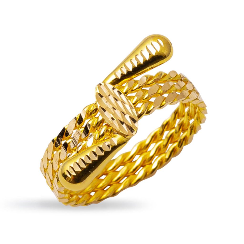 Topuzlu Torsadé 22 Carats Or Bague