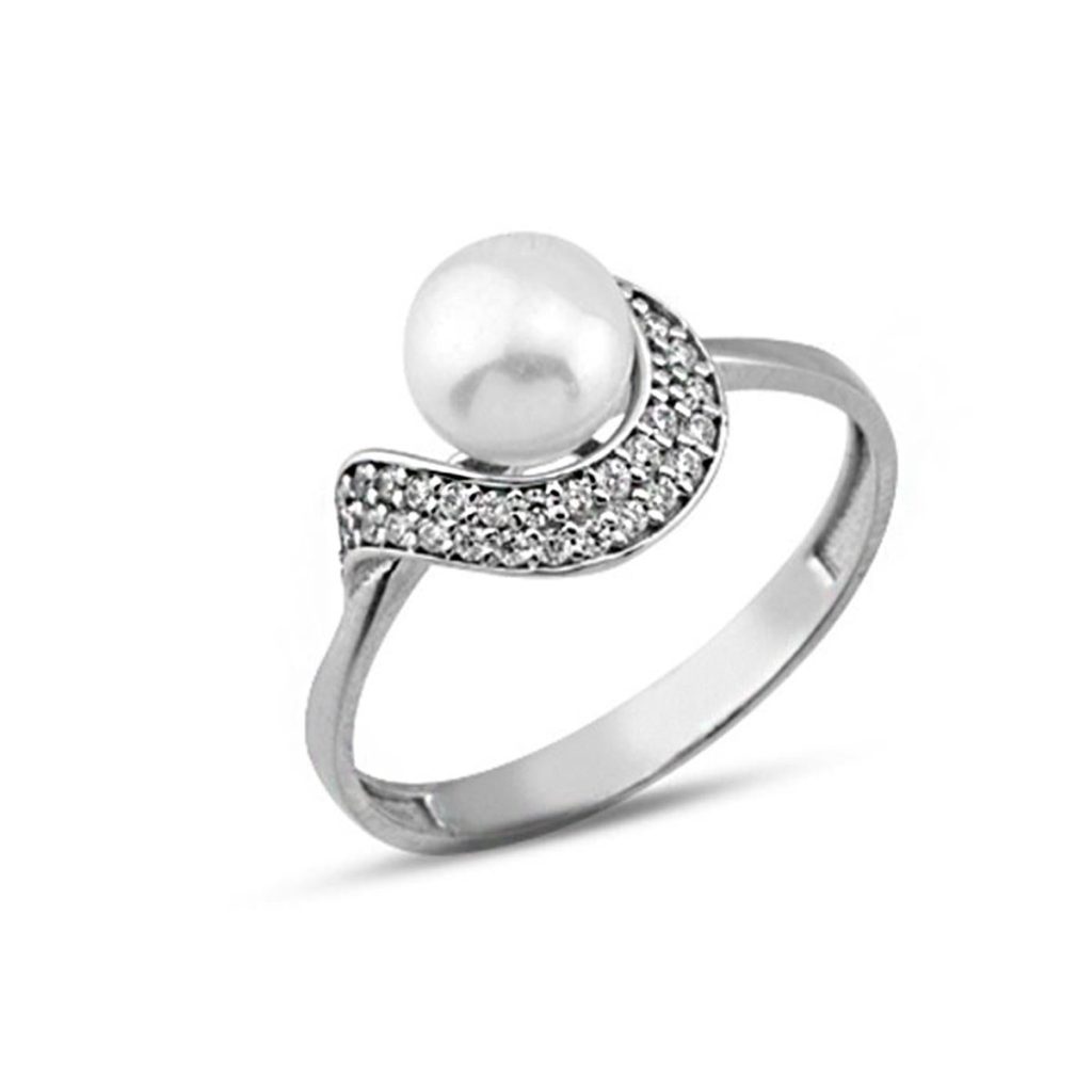 Verona Pearl White Gold Ring