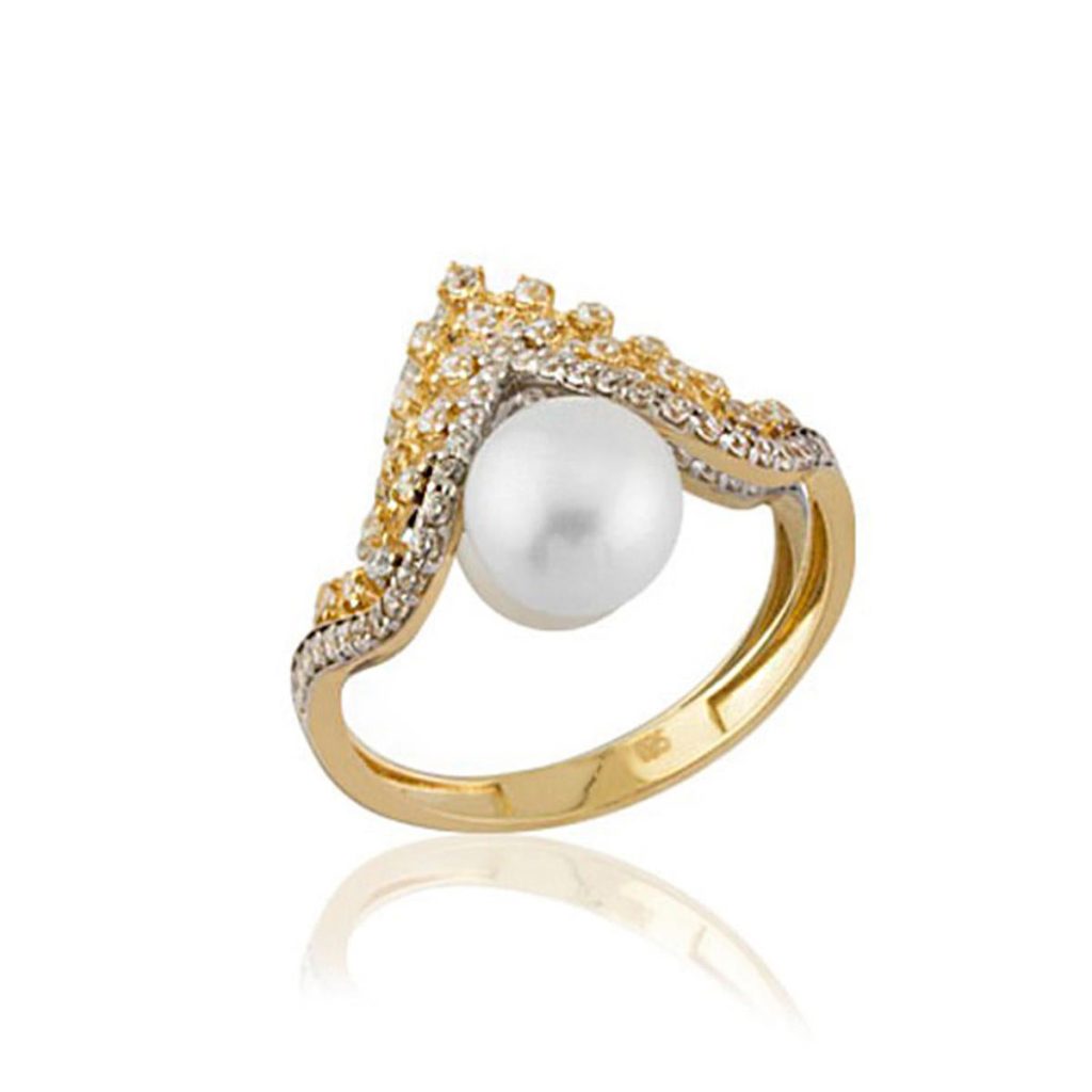 Valenza de Perles Or Bague