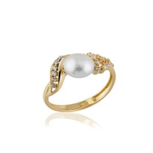 Trieste de Perles Or Bague