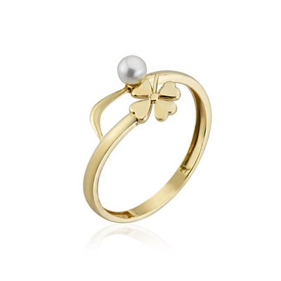 Trebol with Pearls Gold Ring